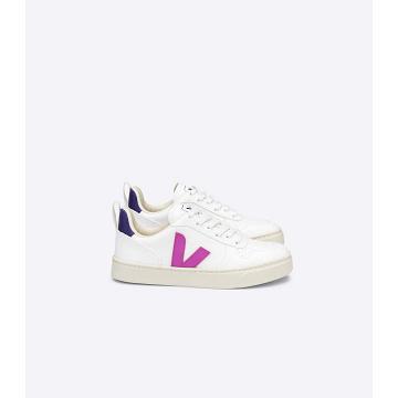 Veja V-10 LACES CWL Sko Barn White/Purple | NO 793MQZ